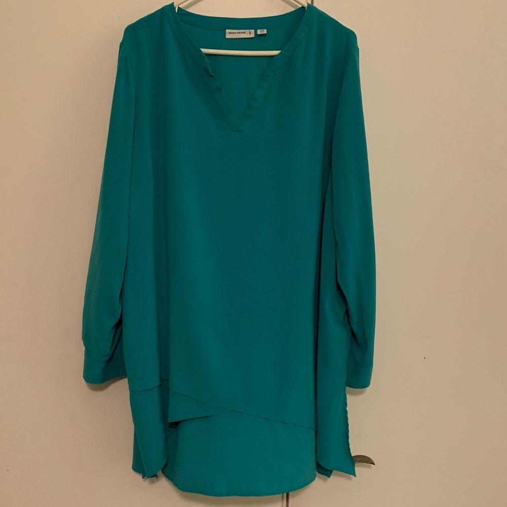 Beautiful, green tunic blouse